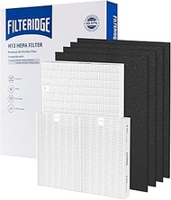 Filteridge Replacement for Air Purifier Filter Honeywell HPA300 filter, Compatible with HPA300, HPA304, HPA8350, HPA3300, HPA5300, HPA5350 Series, 3 H13 HEPA Filter + 4 Activated Carbon Filters
