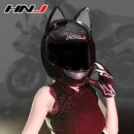 Hnj Motorcycle Full Face Helmet 902 Cat Helmets Professional Racing Helmet Unisex Evo Helmet Shiny black