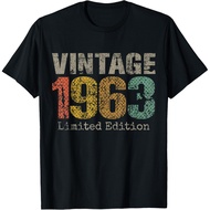 Men's cotton T-shirt Vintage 1963 Limited Edition 62nd Birthday Gifts 62 Year Old T-Shirt Fast Shipp