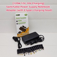[120W12V-24V] Penyambung Kuasa 2Pin/Switchable Notebook Power Adapter Universal Supply With 14 Types