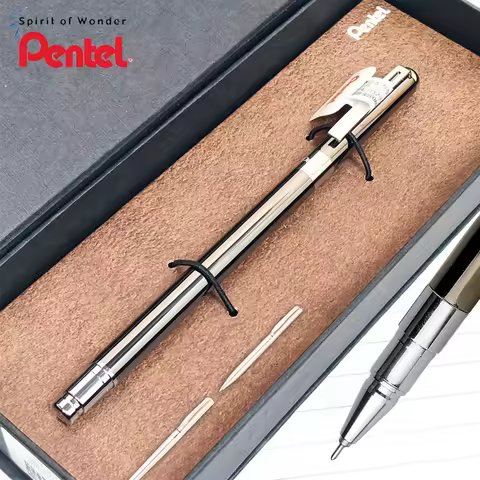 Japan Pentel Metal Ballpoint Pen BL625 Mini Rod Quick Drying Gel Pen 0.5mm Needle Tip Kawaii Station