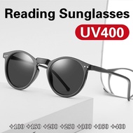 แว่นกันแดดผู้หญิงเกรดสูง,แว่นอ่านหนังสือกรอบกลมสีเทา UV400แว่นอ่านหนังสือสำหรับคนสายตายาวตามวัยแว่นตาอ่านหนังสือแว่นตาอ่านหนังสือสำหรับคนสายตายาวตามวัยเกรด + 100 + 150 + 200 + 250 + 300 + 350 + 400