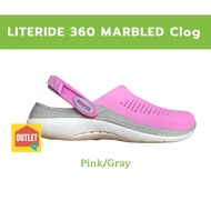 Crocs LiteRide 360° Marbled Clog (มีJibitz Lite & Ride พร้อม)+Free ตัวติด 2 ชิ้น รองเท้าหัวโต รองเท้