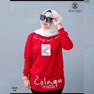 ZOLAQU ORIGINAL NASIK - KAOS WANITA OVAL LENGAN PANJANG KATUN COMBED