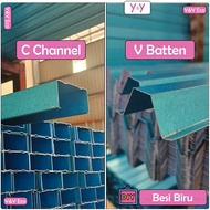 Y&Y Eco Blue Zinc Coating C Channel V Batten / Roofing Material / Besi Bumbung C Biru