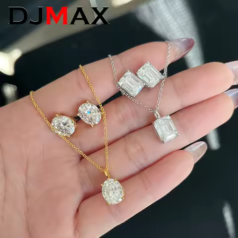 DJMAX 1-3ct Moissanite Diamond Fine Jewelry Set For Women Original 925 Sterling Silver Women Moissan