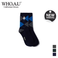 [WHO.A.U] Steve Embroidery Argyle Socks | WHAYD4902A