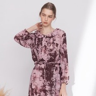 【MEDUSA】粉色暈染小荷葉綁帶雪紡上衣(M-XL) | 雪紡上衣 女長袖