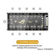 Store YUEQIN3 PC Cooler Fan argb Hub 1 để 11 5V 3pin LED Strip ánh sáng Hub Adapter SATA điện argb F