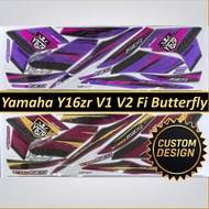 Yamaha Y16 Y16zr V1 V2 Fi (48) Butterfly Custom Design Motor Stiker Body Cover Sticker Stripe Automo