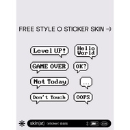 SkinAT Pixel Style Dialog Sticker Black White Pixel Laptop Decoration Sticker Retro Pixel Text Lugga