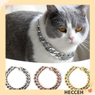 HECCEH Chain Dog Collar, Adjustable Chain Collar Pet Necklace, Fashion Cat Dog Gold Necklace Gold Co