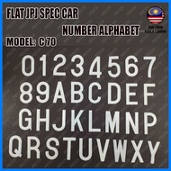 Flat JPJ Spec Car Number Alphabet C70 Nombor Plate Kereta Standard JPJ Lulus (1 PC)