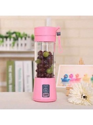 Vaso de Batidora Portátil, Licuadora Eléctrica Usb, Mini Licuadora Portátil para Batidos y Smoothies, Zumos, 380ml, Seis Cuchillas, Ideal para Mezclar, Púrpura