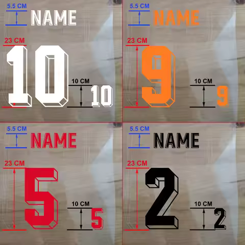 Basketball 3D Athletes Number Nameset Heat Transfer Printing Sticker White Red 3D Football Number Ho
