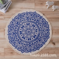 Nordic Ethnic Style Round Rug Living Room Handwoven Bedroom Bedside Rug Bedroom Entrance Round Rug D