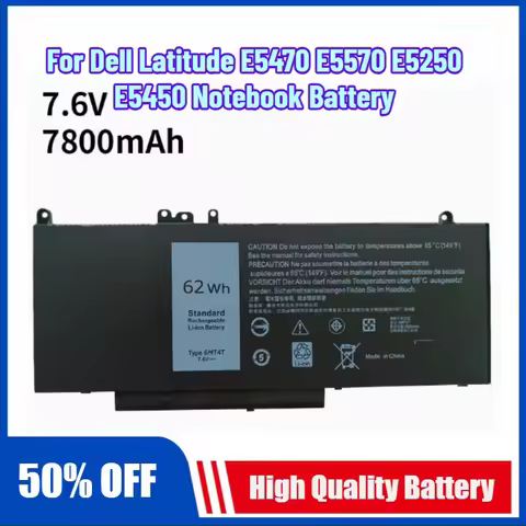 7.6V 7800mAh 6MT4T Laptop Battery for Dell Latitude E5470 E5570 E5250 E5450 Notebook Battery