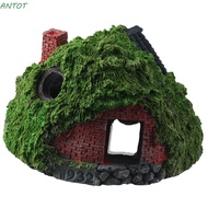ANTOT Aquarium Decoration, Simulation Resin Hobbit House, Hut Thatched House Betta Hideout Cave Fish