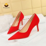 VRAIEMODE Fashion High-Heeled Shoes Woman Pumps Kitten Heel Ladies Shoes Pointed Toe High Heels