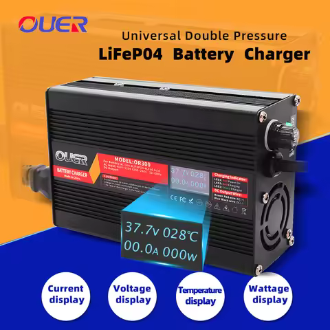 87.6V 3.5A LiFePO4 Battery Charger Aluminum Case With OLED Display Fast Charger Usd For 24S 76.8V Li