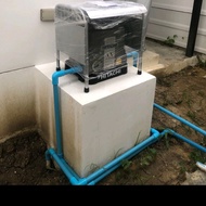 หลังคากันแดดกันฝนปั้มน้ำ แบบเหลี่ยม ขนาด กxยxส 42x36x45cm.