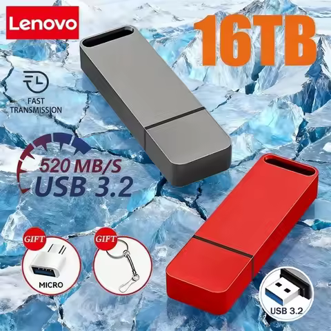 Lenovo 16TB Pen Drive USB 3.2 Flash Drive High-Speed Pen Drive Metal USB Memory For Computer Storage