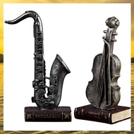 G9Retro Classic Musical Instruments Decoration Violin Saxophone Sculpture Decor Living Room Home Res