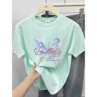 New 2025 100% Cotton Unisex Loose Short Sleeve T-shirt Women Printed Graphic Big Size 5XL Men Tees B