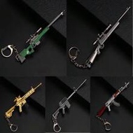 1pc Gun Model Keychain Hook, AWM M24 M416 M4A1 AKM 98K UMP9 M762 Groza M1A1 Thomson Gun Type Decor A