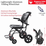 Lightweight Wheelchair with Telescopic Handle,Foldable Wheelchair,Ergonomics Seat,Portable Travel Wheelchair for Elderly