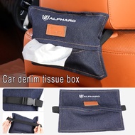 Toyota Alphard Car Denim Tissue Box Car Sunshade Hanging Armrest Box Storage Tissue Box For Toyota A