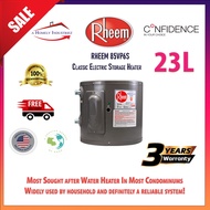 Rheem 23L 85VP6S Classic Electric Storage Water Heater (Vertical Heater) | 3 Years Local Warranty | Made In Mexico | Fast Express Delivery