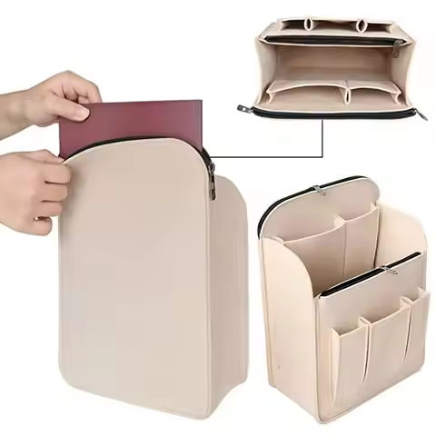 New Multi-Pocket Backpack Inner Bag Felt Portable Insert Bag Travel Large Capacity Bag Organizer for