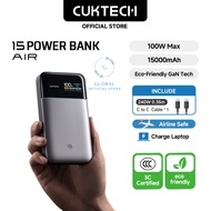 Global 【ccc certified 】CUKTECH 15 Air Power Bank 15000mAh 100W GaN Fast Charging powerbank for ip 14