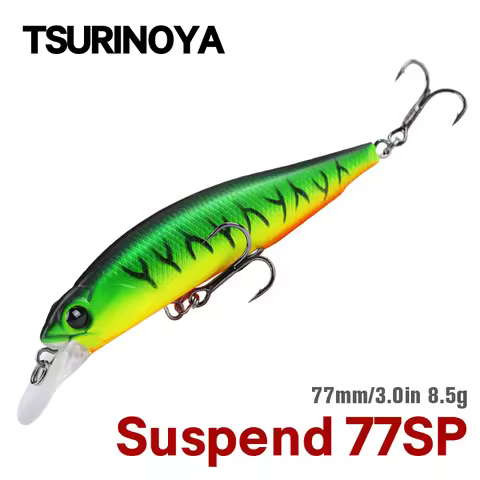 TSURINOYA 77SP Jerkbait 77mm 8.5g DW101 Suspending Minnow Pike Bass Fishing Lure 0.7-0.9m Artificial