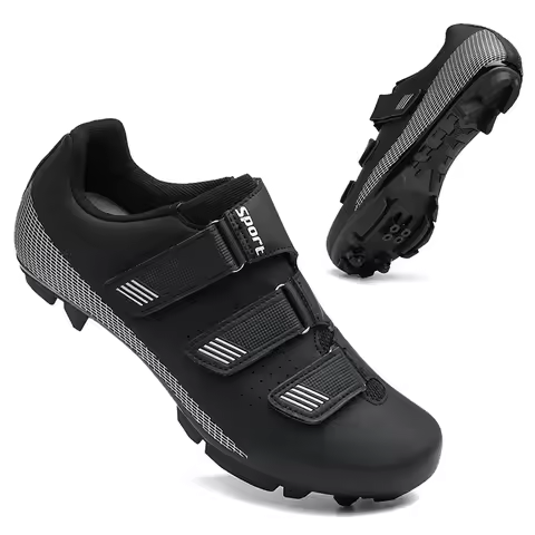 Men Women Cycling Shoes MTB Shoes Hook & Loop Road Bike Shoes Self-Locking Bicycle Shoes For Exercis