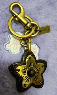 Orignal Brand Coach Tea Rose Metal Rivet Gliter Bag Chain Key Chain  Flower Floral.Orignal Price $74