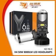 Y6D Car LED Car Headlight H4 Y9D H7 H11 9005 MINI Dual Lens Projector Lampu Kereta LED 55W 6000K