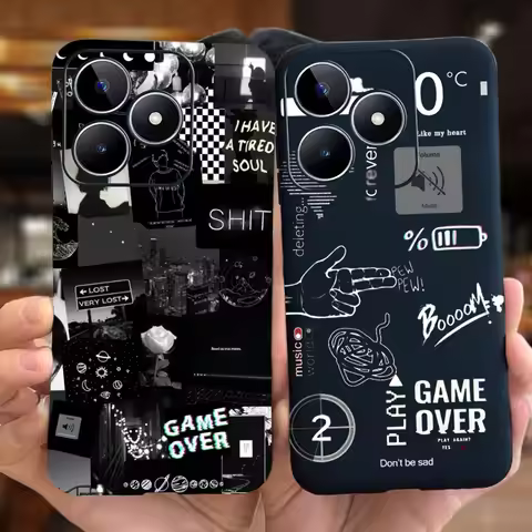 For Realme C51 / Realme C53 Case Soft Matte TPU Silicone Bumper For RealmeC53 RealmeC51 Dragon Cool 