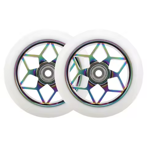 2 Pcs Scooter Accessories 110mm Scooter Wheels Colorful Pu Wheels Thick Stunt Car Wheels with Bearin