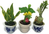 3pc Miniature Flower Clay Dollhouse Fairy Garden Mini Plant Trees Ceramic Paint Furniture Bundles Ar