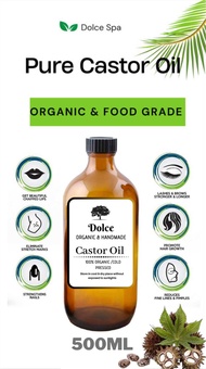 Pure 1st Grade Castor Oil Cold Pressed 500ml - Hexane Free