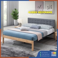 HI SEASON Muji Style Queen Size Metal With Wood Panel Bed Frame/Bingkai Katil Berkembar Dengan Panel