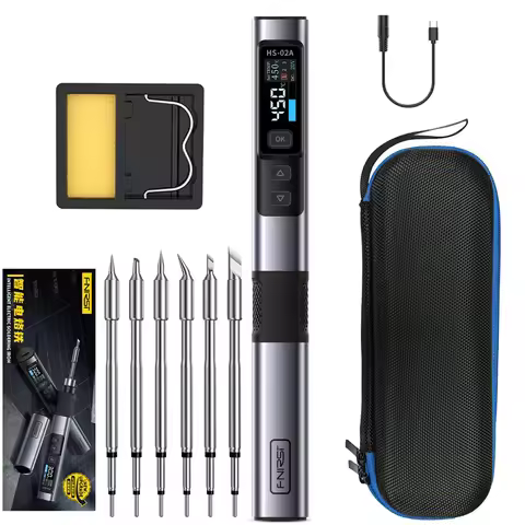 HS-02A Smart Digital Soldering Iron Pen Tool for Electronics Precision Repair 212-842℉,Pre-set 3 Gro