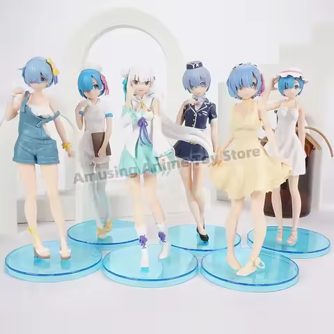 Hot Anime Re: World To Zero Rem Emilia PVC Figures Toys Gift 6pcs/set