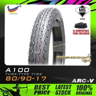 TAYAR KOMBO ARC-V TYRE A100 80/90-17 WITH FKR TUBE