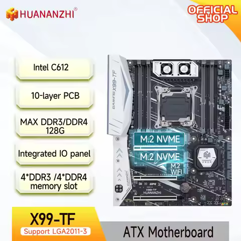 HUANANZHI X99 TF LGA 2011-3 XEON X99 Motherboard support Intel E5 2666 2678 2696 v3 v4 DDR3 DDR4 REC