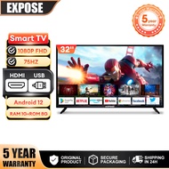 Smart TV 43 Inch 4K Android TV Murah 32 Inch Television UHD TV 1080P Android 12.0 Built-In USB