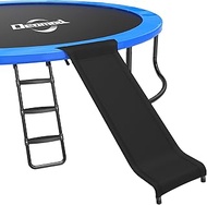 Deomod Trampoline Ladder Slide Kit, Trampoline Universal 3 Steps Wide Ladder & Buffer Slide, Univers