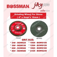 BOSSMAN 4" x 6MM x 16MM Grinding Wheel For Stone BGWS24 36 60 80 100 120 180 240